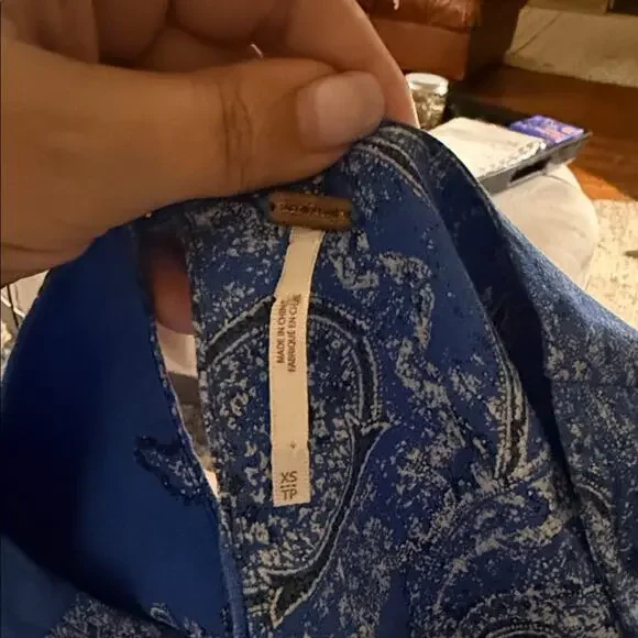 FREE PEOPLE ANTHRO Blooming Fields boho meets western style paisley jumpsuit XS - Picture 4 of 7